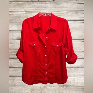 Liz Claiborne Long Sleeve Sheer Button Up